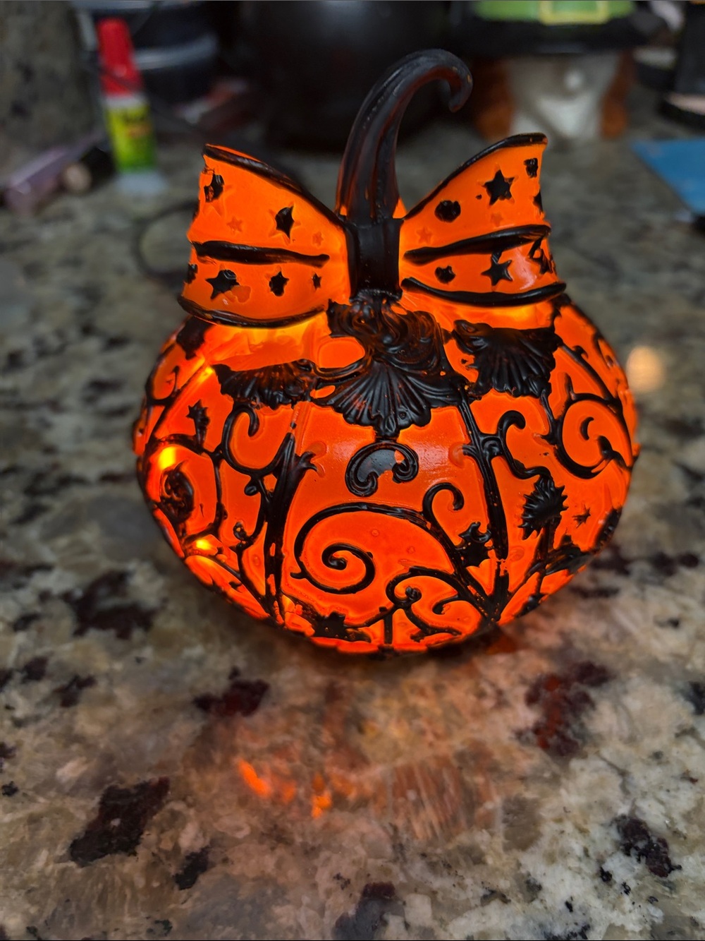 Orange Light Up Decorative Pumpkin 🎃